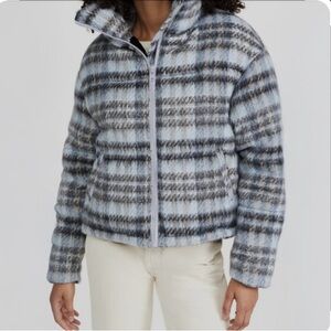 Apparis Josh Puffer Jacket Blue and Gray Plaid